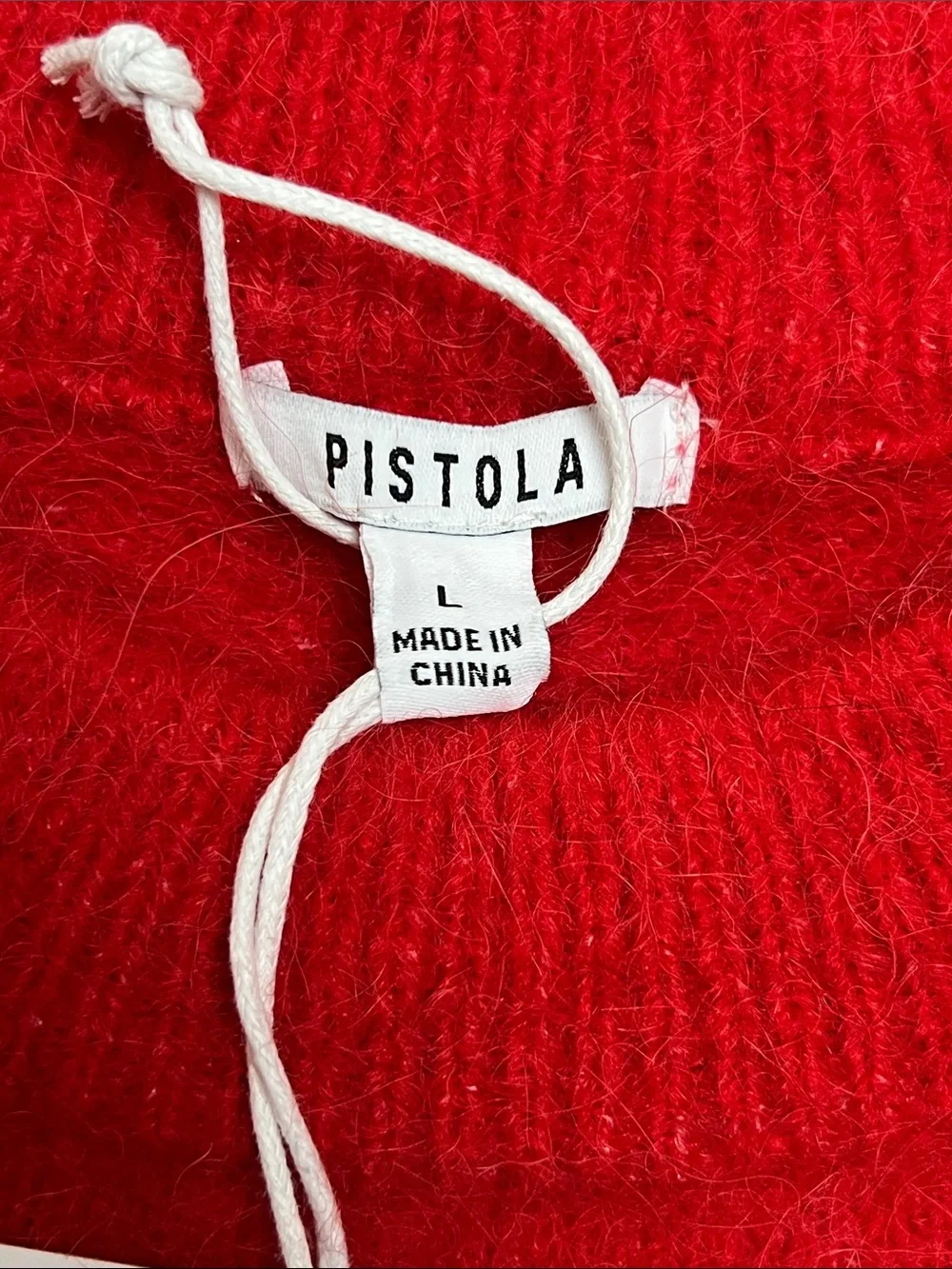 NWT Pistola Sara Shrunken Crewneck Alpaca Sweater In Rogue Red